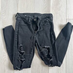 American Eagle Outfitters Black Distressed Jeans